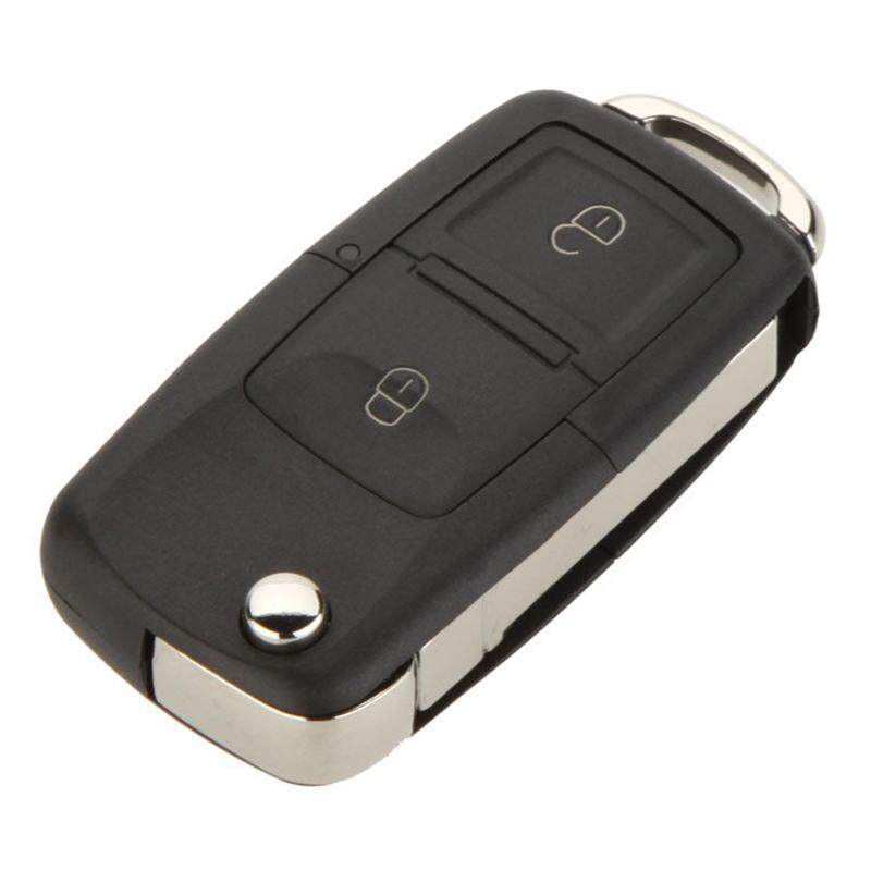 เปลี่ยน 2 ปุ่ม Keyless Entry ตัวพับเก็บรีโมทรถที่ห้อยกุญแจ SHELL และแป้นปุ่มกดเข้ากันได้กับ VW Volkswagen Golf MK4 Bora - INTL