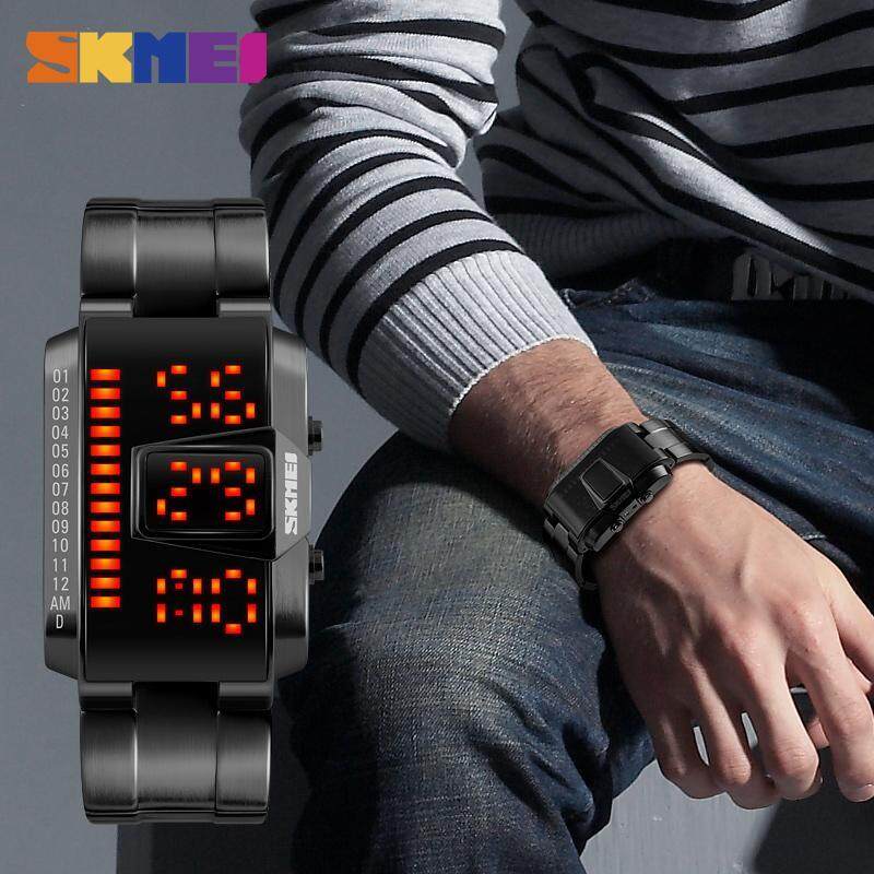 SKMEI Men Fashion Watch Creative LED Watches Alloy 50M Waterproof Sport Digital Wristwatches Jam tangan lelaki 1179