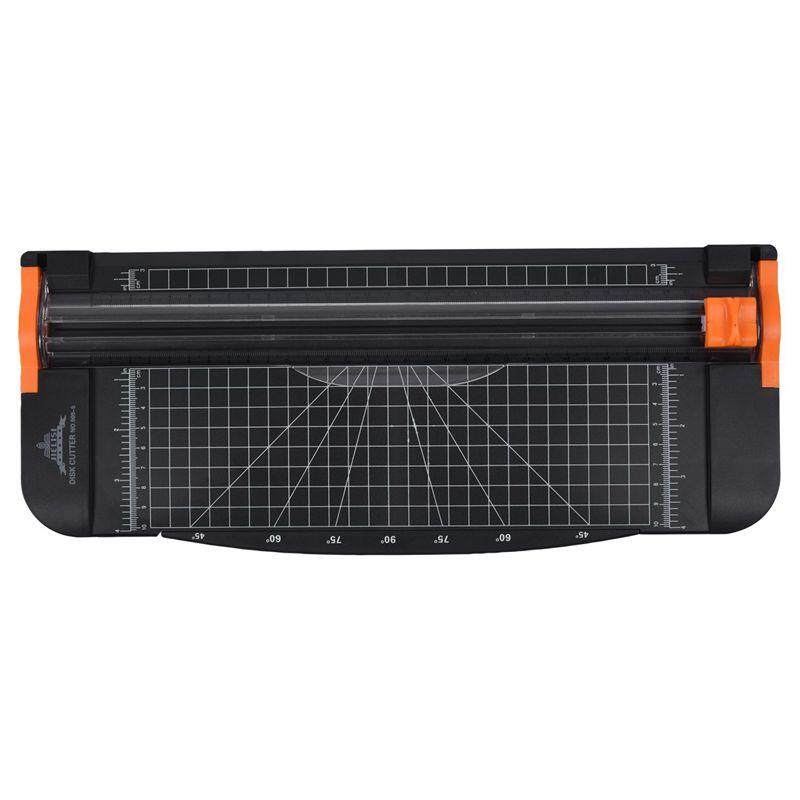 JIELISI 12 Inch A4 Paper Cutter Trimmer Black-Orange with Multi-function *Automatic Security Safeguard When Cutting*