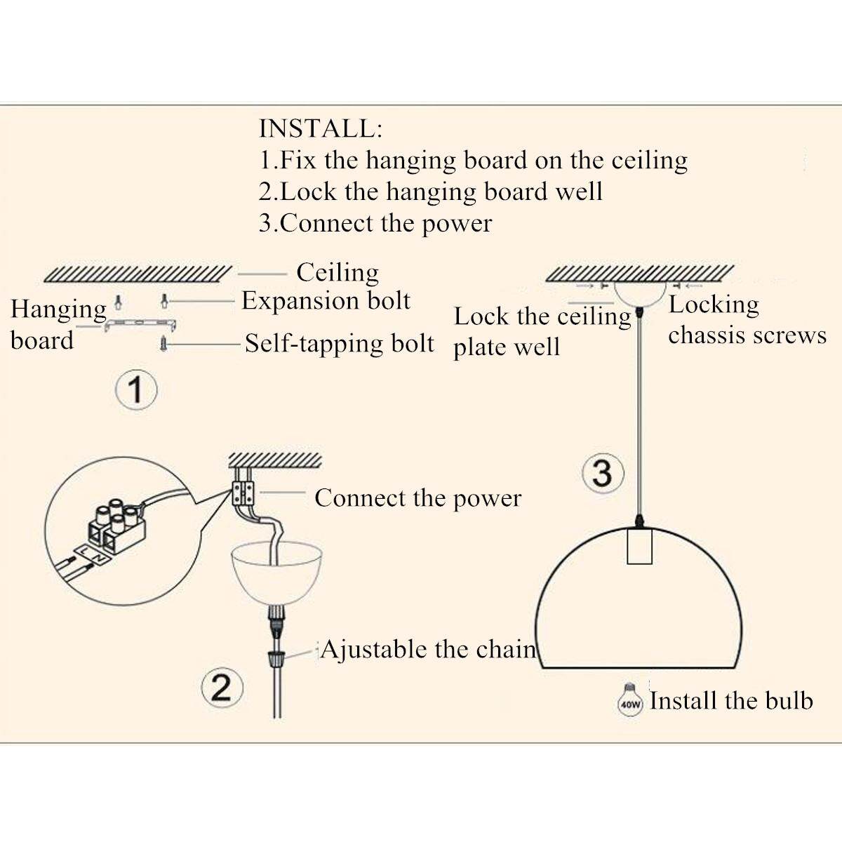 Techo E27 montaje colgante de Luz Salón dormitorio de la lámpara