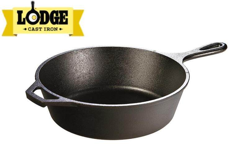 Lodge L8DSK3 Cast Iron Deep Skillet, Pre-Seasoned, 10.25-inch - from USA - intl Singapore