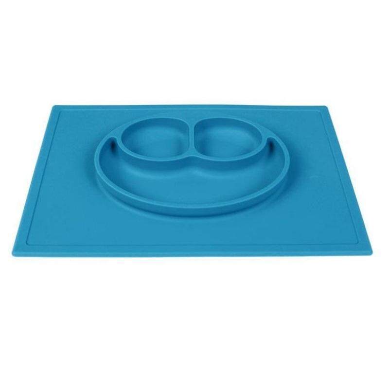 Giá bán Baby Waterproof Integrated Plate Antibacterial Smile Face Placemat Tableware