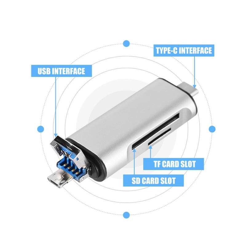 Bảng giá Multi-function Type-C + Micro USB+USB 2.0 + SD/TF Card Reader for Smartphone Computer (Silver) - intl Phong Vũ