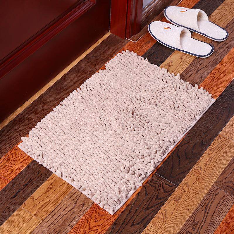Kcasa Kc 334 40x60cm Chenille Rough Thick Hair Soft Mat Machine Washable Bathroom Anti Slip Absorbent Carpet Doormat Rice White Newegg Com