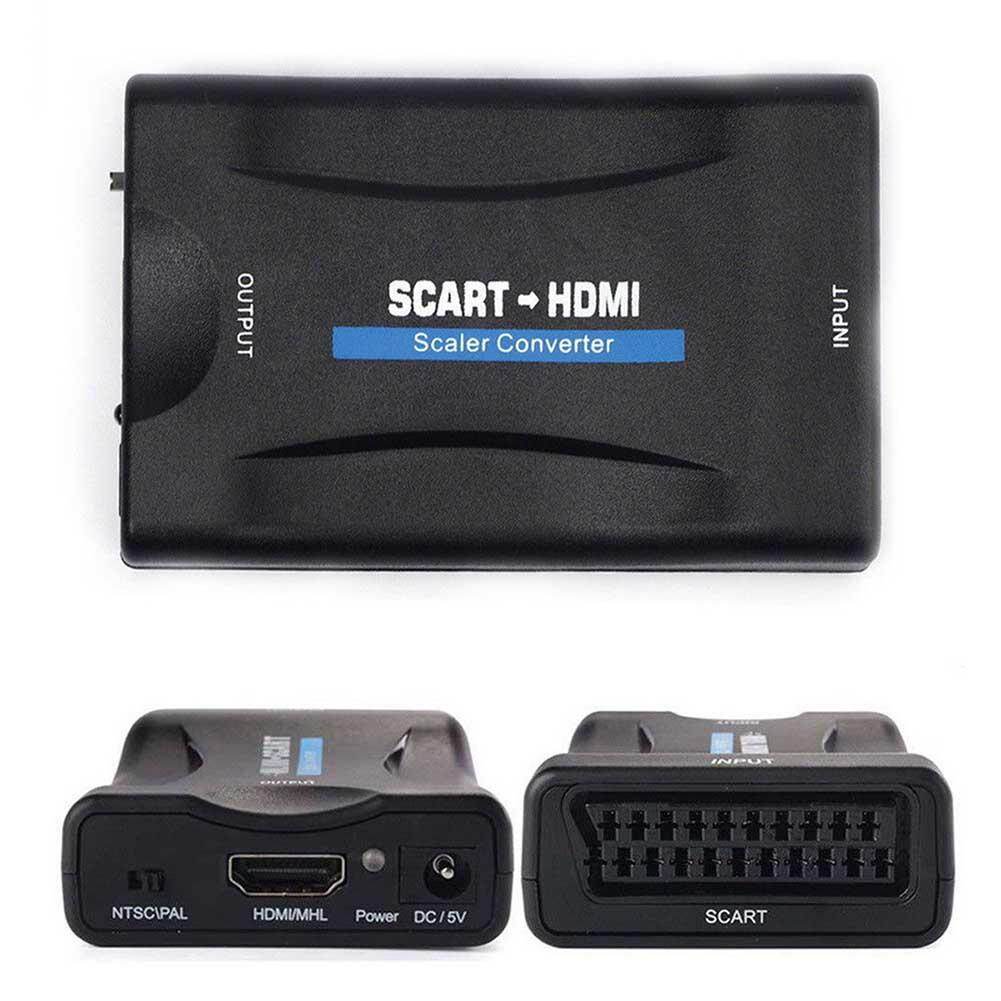 YBC Kabel SCART Ke HDMI Konverter Video Audio Adaptor untuk 1080 P HDTV USB Sky Box
