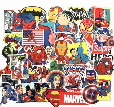 50 Pcs Super Stiker Pahlawan Skateboard Snowboard Retro Stiker Vinyl Graffiti Tas Laptop Sepeda Stiker-Intl