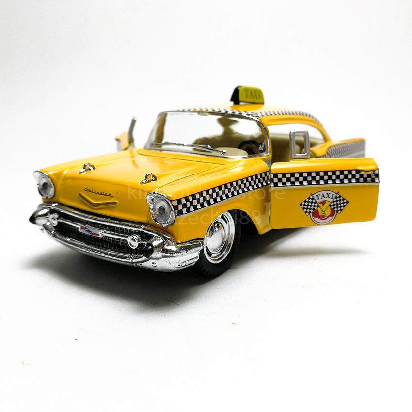 Kinsmart 1:40 Die-cast 1957 Chevrolet Bel Air Taxi Version Car Model ...