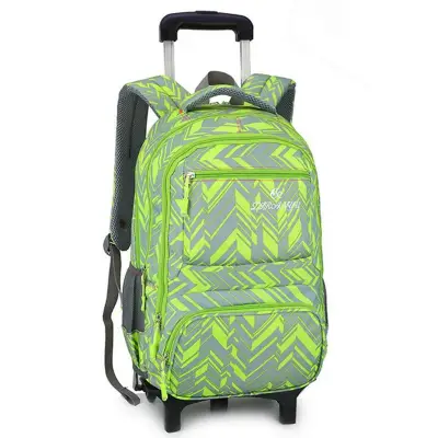 Teenager 6 Wheels Detachable Travel Trolley Luggage Backpack Student School Bag
