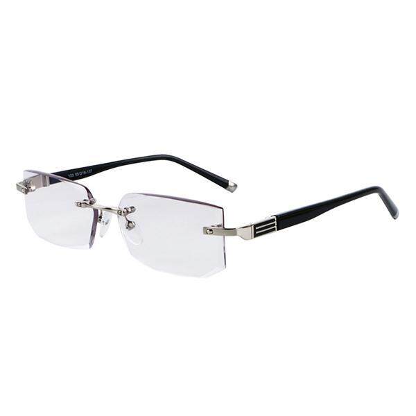 Giá bán 100 Degree Mens Antifatigue Rectangle Rimless Lightweight Readers Reading Glasses Frameless Presbyopic Glasses