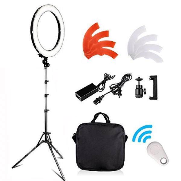 18 inch LED Ring Light Kit, FOSITAN 18 inches/48cm Outer 55W 5500K Dimmable 240 LED Ring lighting Kit with 2M Light Stand work with Smartphone and SLR Camera for Vlogging, Make-up artist, Videographer