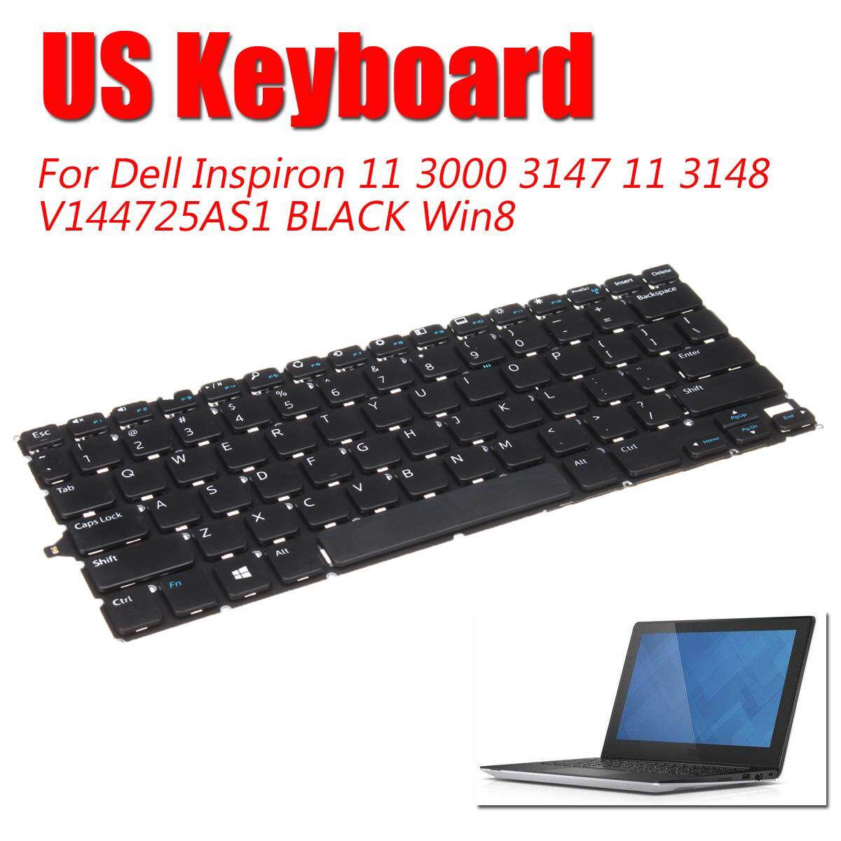 Black US Keyboard Keypad For Inspiron 11 3000 3147 11 3148 V144725AS1 Win8