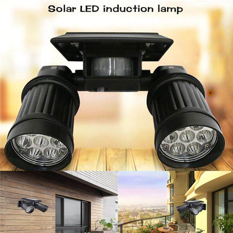 CLAITE 14 LEDs กลางแจ้งโคมไฟพลังงานแสงอาทิตย์กันน้ำ Dual HEAD PIR
การเคลื่อนไหวสปอตไลท์เซ็นเซอร์ปรับ Garden Street Driveway Wall LIGHT