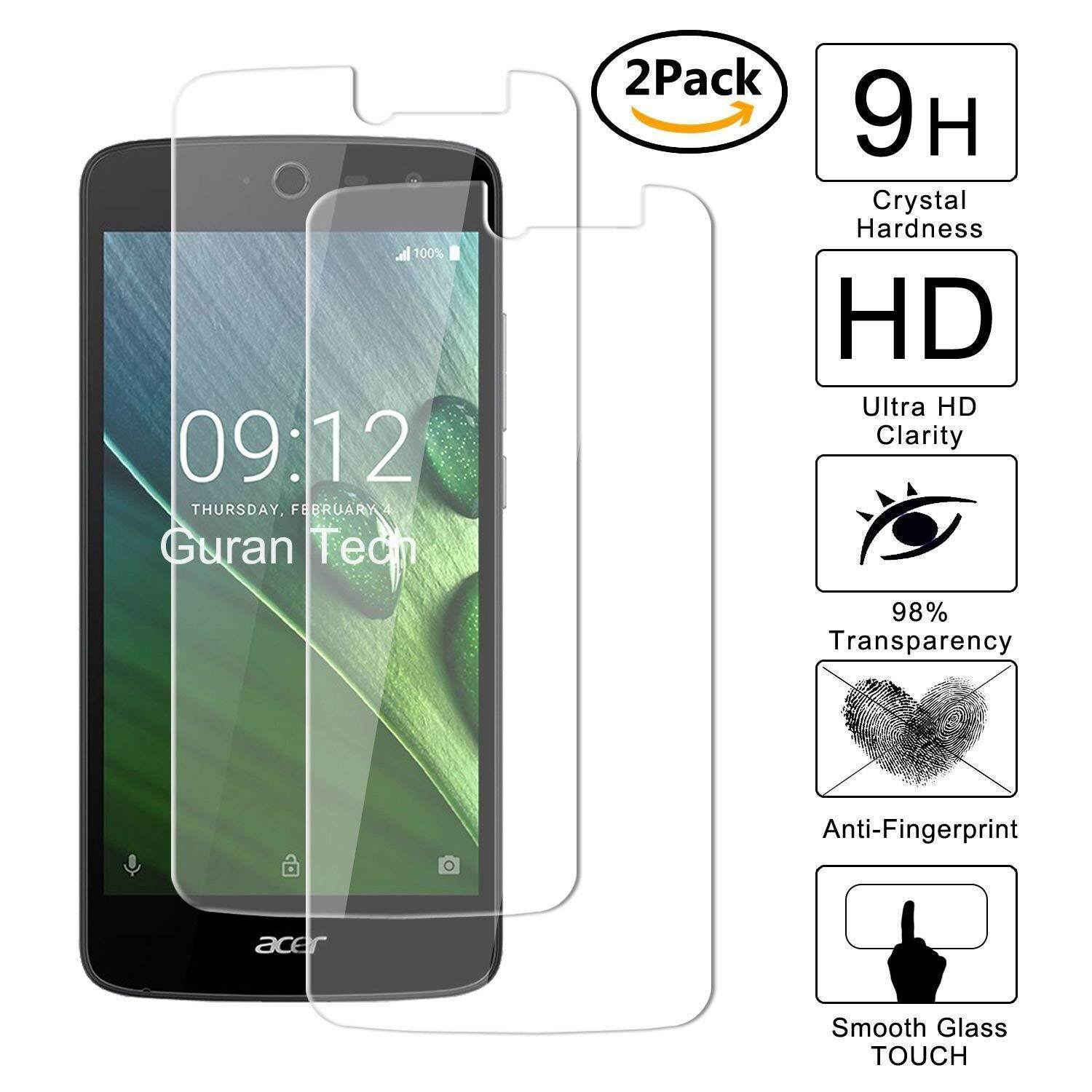 2-Pack Kaca Antigores Layar Pelindung Film UNTUK Acer Liquid Zest (5.0 Inch) smartphone Clear Anti-Gores Bukti Pecah (Kekerasan 9 H, 2.5D Edge 0.26 Mm Tebal)