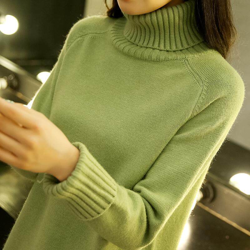 Kerah tinggi sweater perempuan musim gugur musim dingin model baru 2018 Gaya Korea longgar hoodie murid Tank Top Yang Bisa Dipadukan rajutan Baju Dalaman Lebih tebal netral