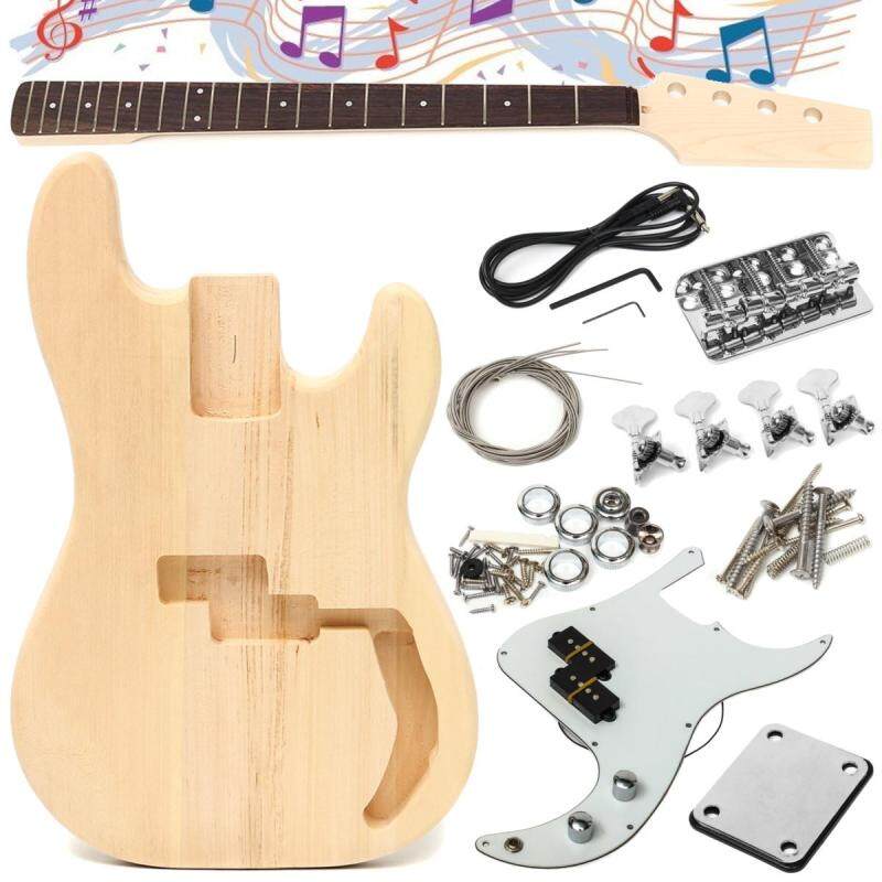 PB Unfinished DIY Electric Bass Guitar Kit Basswood Body Maple Neck K6B6 Malaysia
