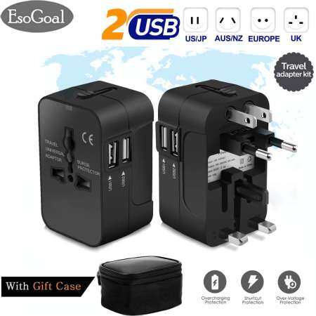 EsoGoal Universal Travel Adapter with 2 USB Ports