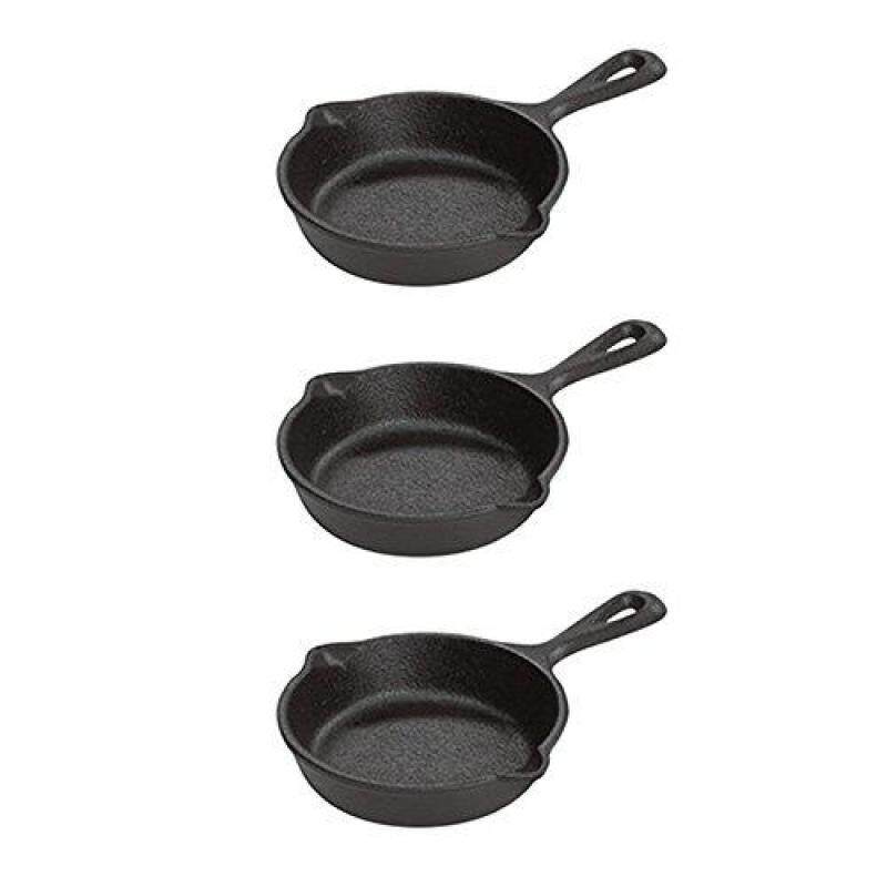 Lodge LODGE Pre-Seasoned 3.5-Inch Cast Iron Skillet Set for Side Dishes or Desserts (Set of Three) Singapore