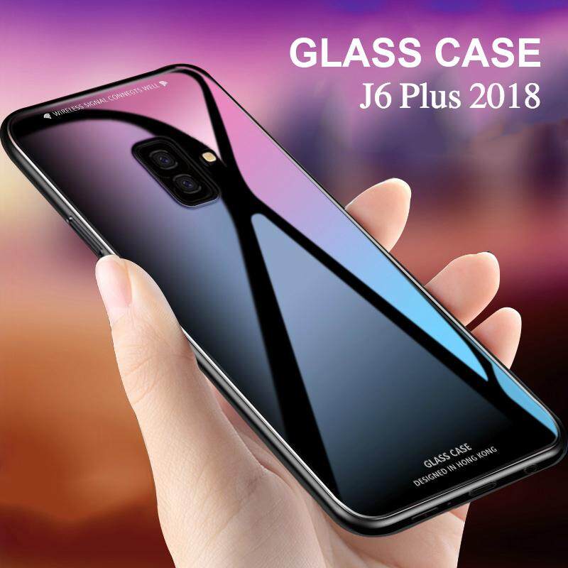 Fitur For Galaxy A6 Plus 2018 Glass Case Full Protection Tempered