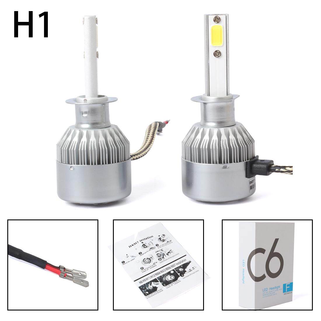 New 2pcs C6 LED Car Headlight Kit COB H1 36W 7600LM White Light Bulbs