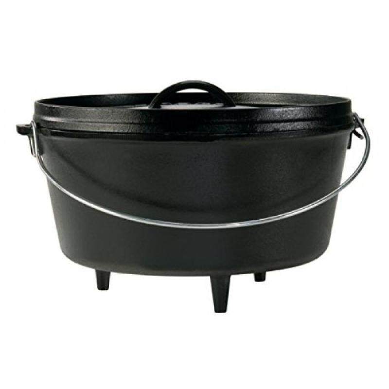 Lodge 8 Quart Camp Dutch Oven. 12 Inch Pre Seasoned Cast Iron Pot and Lid with Handle for Camp Cooking Singapore
