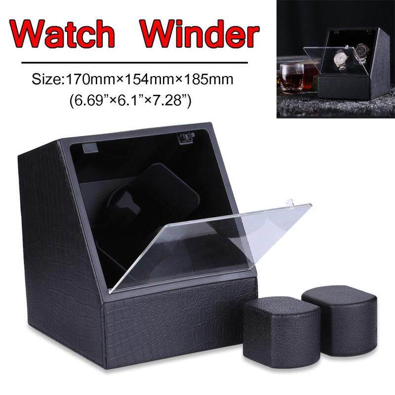 Automatic Watch Winder Carbon Fiber Leather Display Case Power Watch Tool with Quiet Motor Storage Black - intl bán chạy