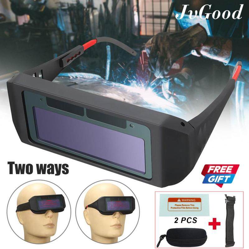 JvGood Solar Powered Safety Goggles Welding Glasses Eye Protection Glasses Eyes Goggles Welder Glasses Auto Darkening Welding Eyewear with Free Gift