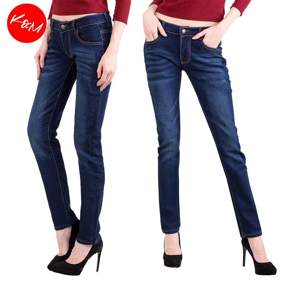 KM Women Blue Skinny Jeans [M13461]