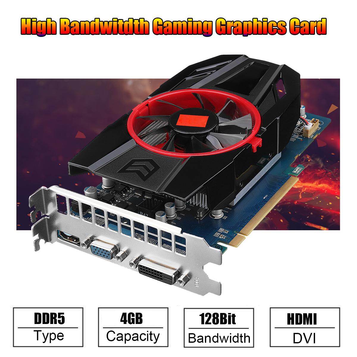 R7 350 4 GB DDR5 128Bit Permainan Kartu Grafis Pci-e Vga Dvi HDMI untuk AMD Radeon-Internasional