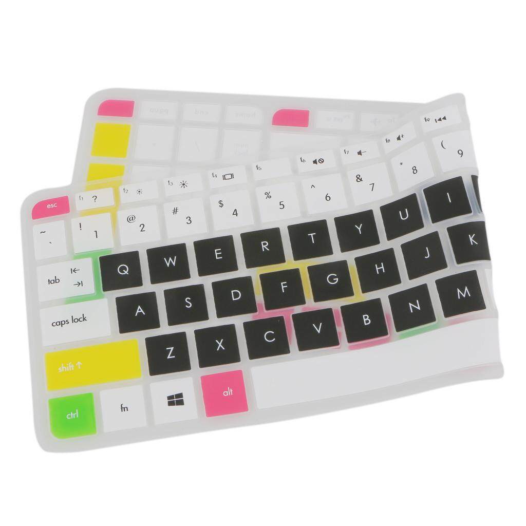 Magideal Silikon Keyboard Kulit Sarung Menjaga Film Pelindung untuk HP Pavilion 15 Inci Putih & Hitam-Internasional