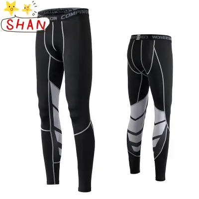 SHAN Men Compression Pants Gym Fitness Sports Running Leggings Tights Quick-drying Fit Training Jogging Pants - intl