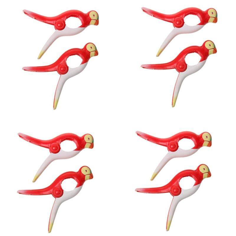 MagiDeal 8pcs Plastic Towel Clips Keep Your Towel from Blowing Away Parrot Random