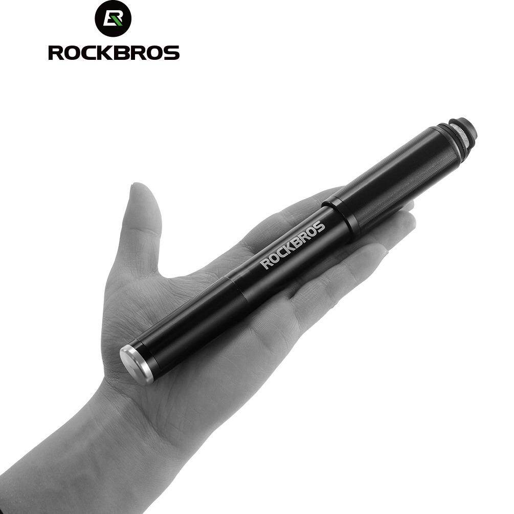 ROCKBROS Bơm Xe Đạp Bơm Hơi Nhẹ Cầm Tay Mini Bằng Hợp Kim Nhôm Cho Xe Đạp Bơm Lốp Xe Đạp Áp Suất Cao Schrader Presta