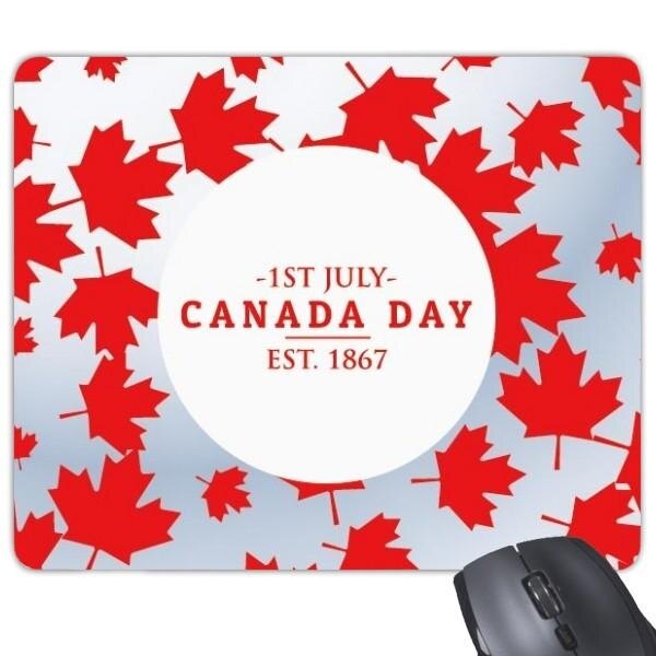 Happy Canada Day 4th Juli Est 1867 Maple Daun Persegi Panjang Non-Slip Mousepad Karet Mouse Permainan Pad Hadiah-Intl