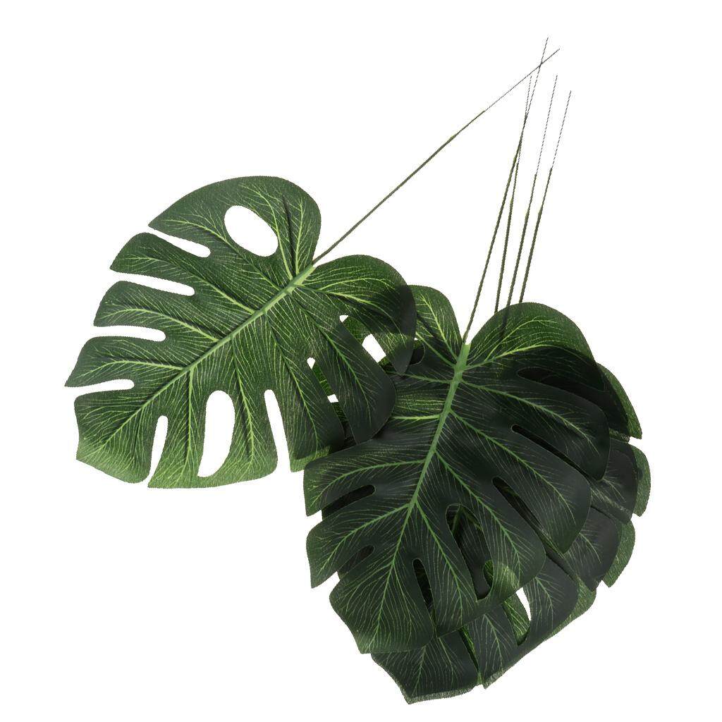 BolehDeals 5x Artificial Simulation Palm Leaves Tropical Green Turtle Leaf for Luau Party Home Wedding Outdoor Activity Decoration