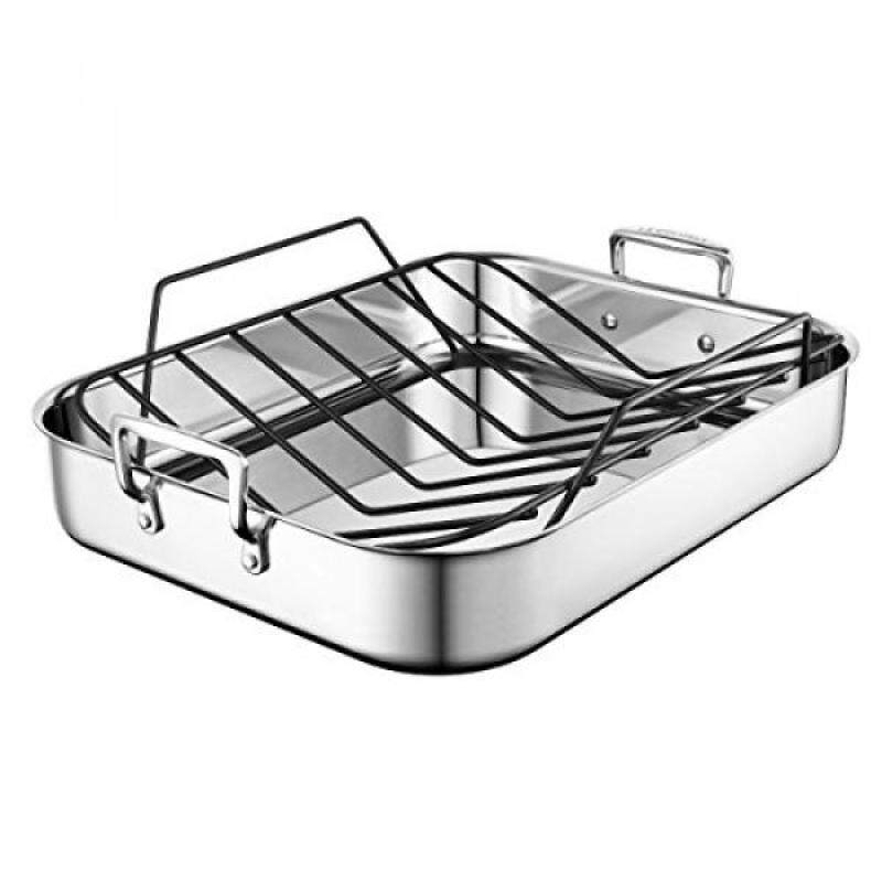 Le Creuset Stainless Steel Large 16.25 x 13.25 Inch Roasting Pan with Nonstick Rack Singapore