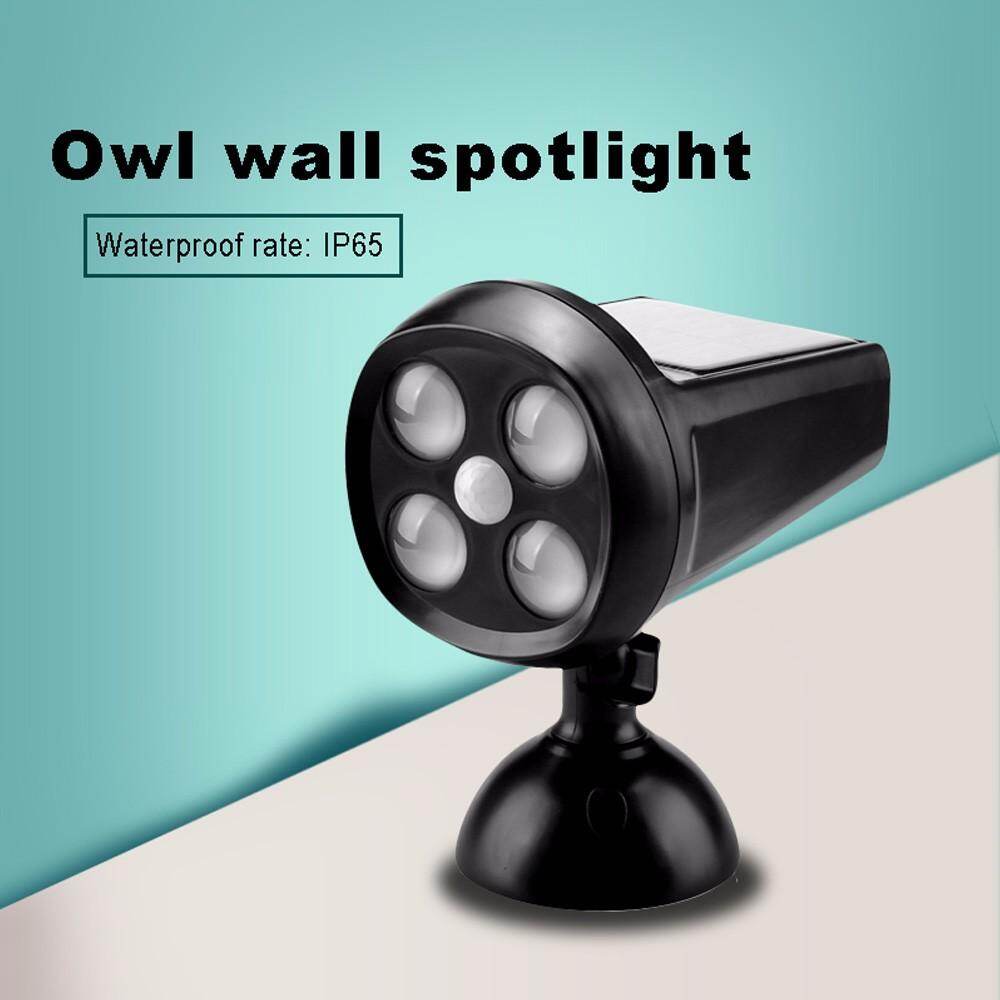 นกฮูก Ultra Bright 4 LED การเคลื่อนที่ของแสงอาทิตย์ไฟสปอตไลท์เซนเซอร์ 300LM พร้อมแผงแสงอาทิตย์สำหรับทางเดินระเบียงทางเดินกลางแจ้งไฟติดผนังสีขาว/0-5 วัตต์/ สีดำ นกฮูก Ultra Bright 4 LED การเคลื่อนที่ของแสงอาทิตย์ไฟสปอตไลท์เซนเซอร์ 300LM พร้อมแผงแสงอาทิตย์สำหรับทางเดินระเบียงทางเดินกลางแจ้งไฟติดผนังสีขาว/0-5 วัตต์/ สีดำ