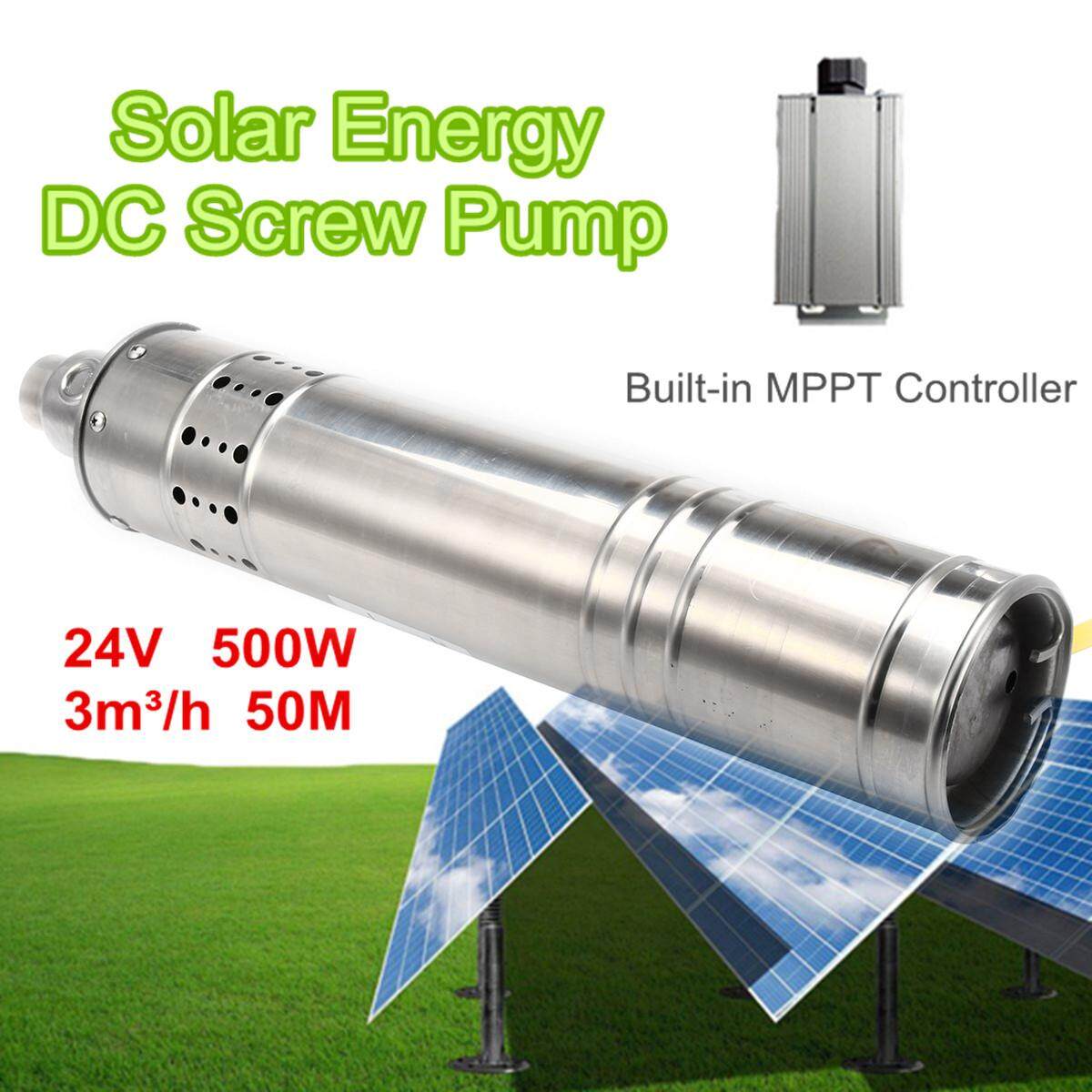 Solar Water Pump 40M Deep Well Solar Power Submersible Pump Steel Machine 24V