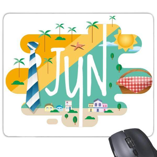 Bulan Juni Musim Ilustrasi Persegi Panjang Non-Slip Mousepad Karet Mouse Permainan Pad Hadiah-Intl