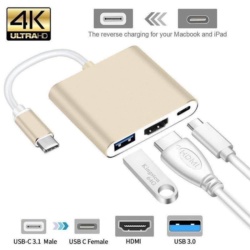 Bảng giá USB Type C Hub HDMI 4K Adapter USB-C to Converter with 3.0 USB and 3.1 Charging Port for Retina MacBook Phong Vũ