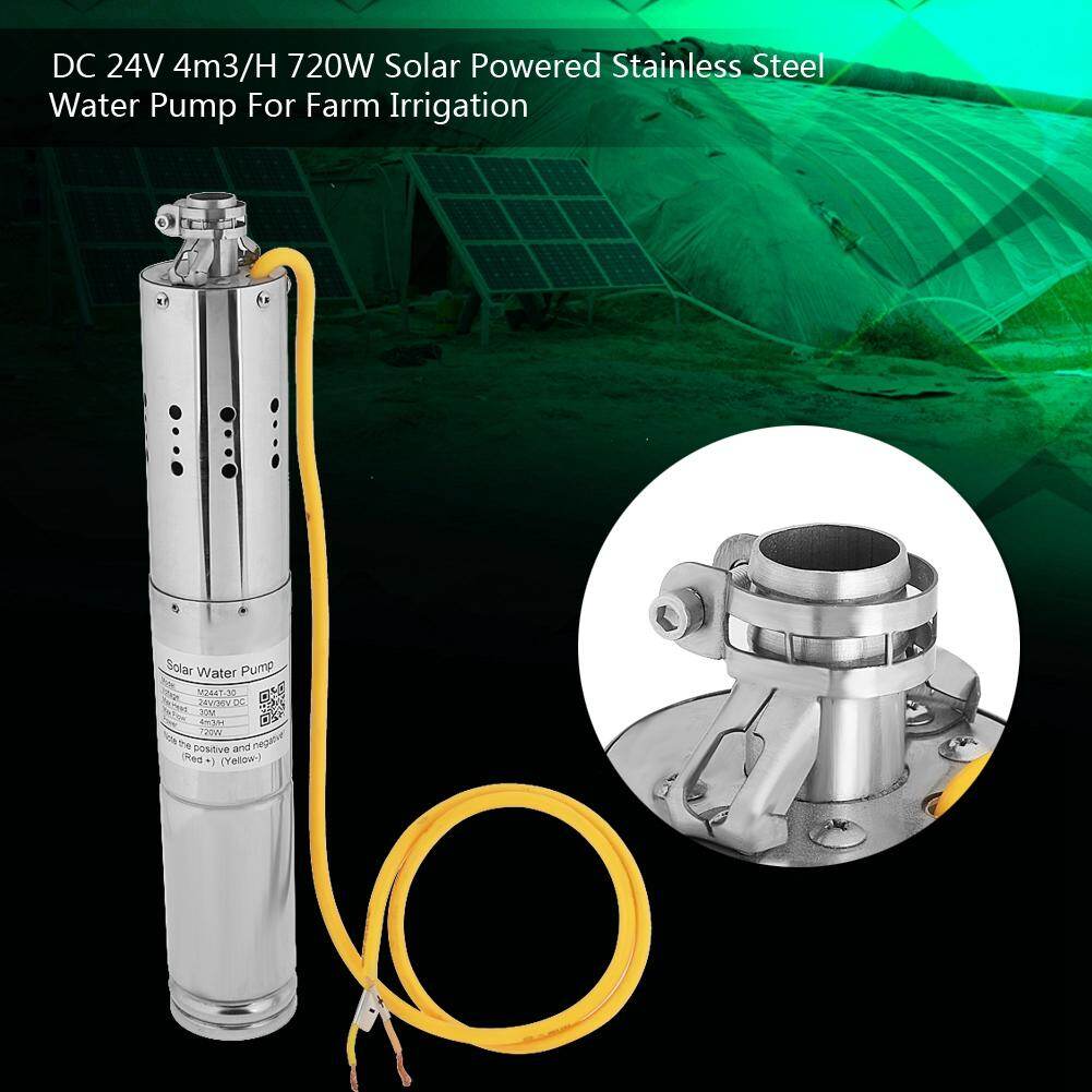 DC 24 V 4m?/H 720 W Solar Powered สแตนเลสปั๊มน้ำสำหรับฟาร์มชลประทาน DC 24 V 4m?/H 720 W Solar Powered สแตนเลสปั๊มน้ำสำหรับฟาร์มชลประทาน