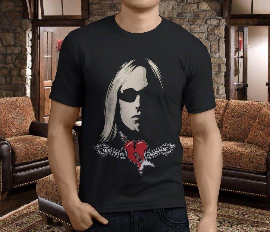 Tom Petty Rock Legend 2 Custom Mens T-Shirt Tee S-3XL New-Black 