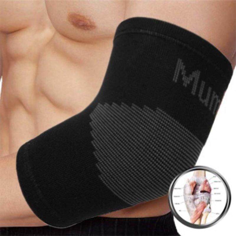 XIN A21 Mumian Black Elastic Gym Sport Elbow Protective Pad Absorb Sweat Sleeve L - intl