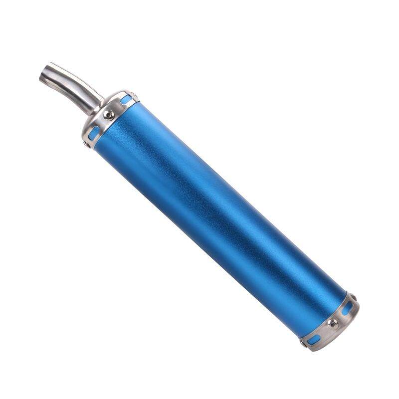 PL 20MM Motorcycle Racing Black Exhaust Muffler Silencer 2 Stroke Exhaust Pipe Generic Use Color:sky blue