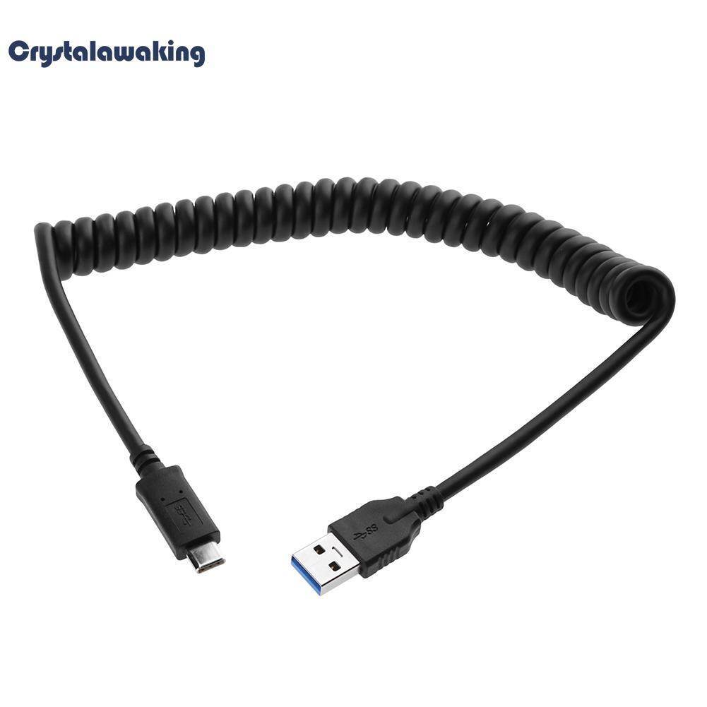 1.2 M Tinggi Biji USB3.0 Male untuk TYPE C Male Per Pemanjang Kabel Gulung