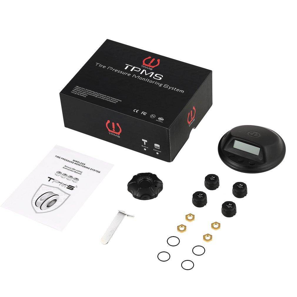 ผู้ขายร้อนไร้สายการตรวจสอบแรงดันยางรถยนต์ระบบ TPMS 4 เซ็นเซอร์ภายนอกเสียงปลุก ขาย ผู้ขายร้อนไร้สายการตรวจสอบแรงดันยางรถยนต์ระบบ TPMS 4 เซ็นเซอร์ภายนอกเสียงปลุก