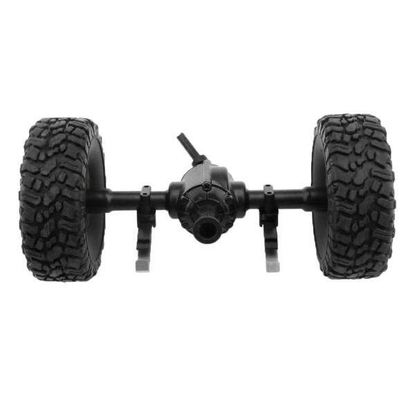 JJR/C Central Bridge Axle Shaft Assembly w/ Tire Wheel for Q60 1/16 RC Off-road Crawler Military Truck Army Car