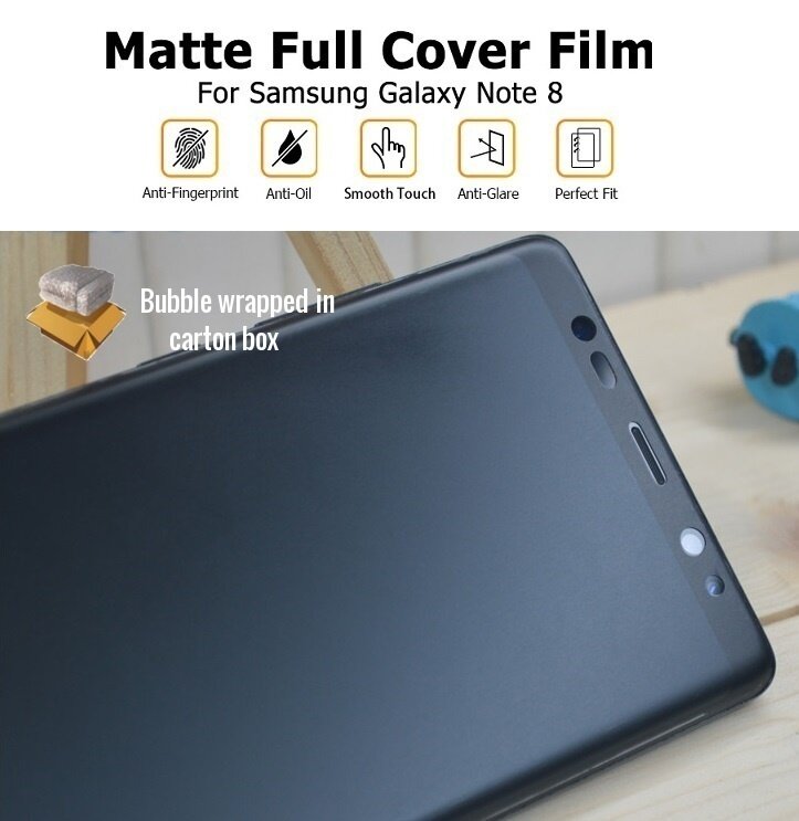 Samsung Note 8 Matte Anti-Fingerprint Full Coverage 3D Screen Protector