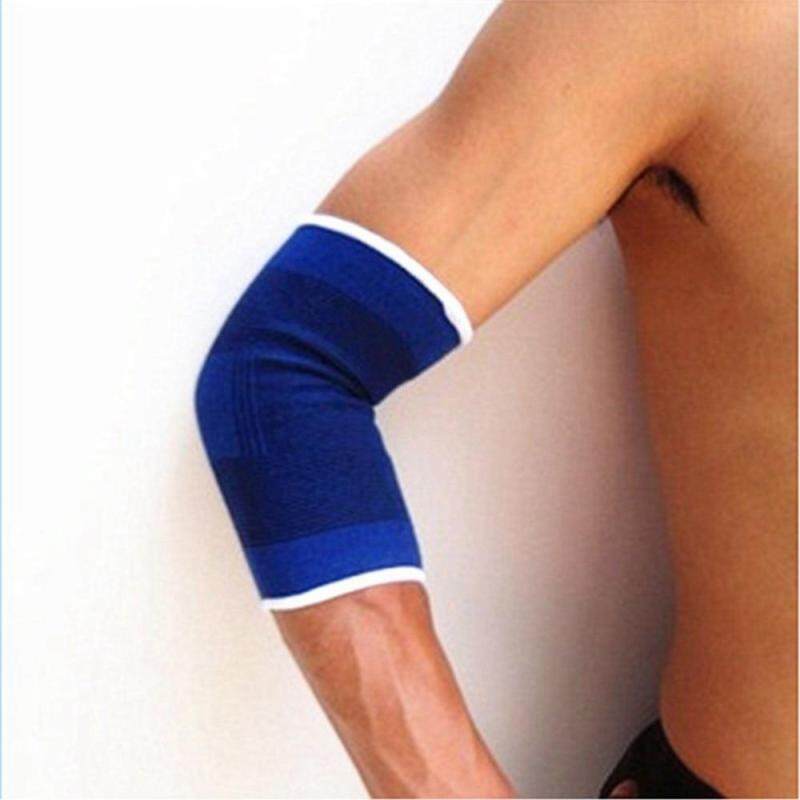 2PCS Elbow Protector Sports Health Protectors Polyester And Cotton Knitting Sports Care Warm Protective Gear - Blue