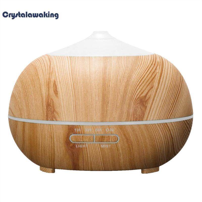 400ml Ultrasonic Color LED Wood Grain Timer Air Humidifier Aroma Diffuser Singapore
