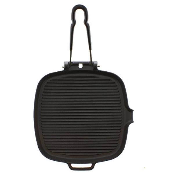 Chasseur 9-inch Square French Cast Iron Grill With Folding Handle กี่บาท Chasseur 9-inch Square French Cast Iron Grill With Folding Handle